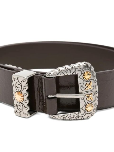 PINKO decorative-buckle belt - Brown