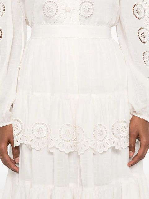 ZIMMERMANN Lucky embroidered skirt - Neutrals