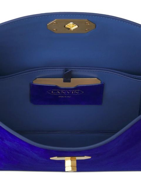 Lanvin panelled suede shoulder bag - Blue