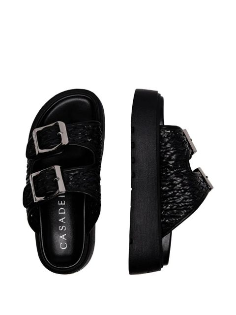 Casadei Suncity woven buckle-strap sandals - Black - zdjęcie produktu nr 2