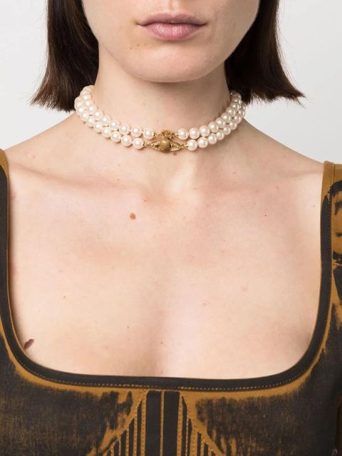 Vivienne Westwood two-row choker necklace - Neutrals - zdjęcie produktu nr 2
