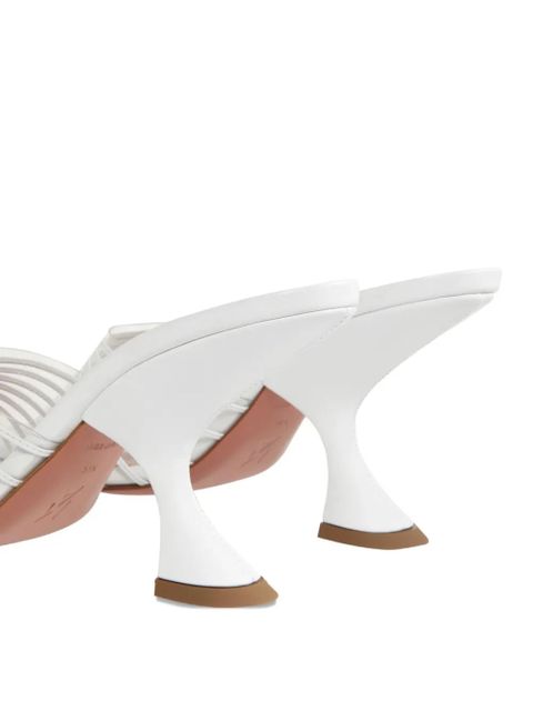 Amina Muaddi 90mm Mookie Slipper sculpted-heel sandals - White