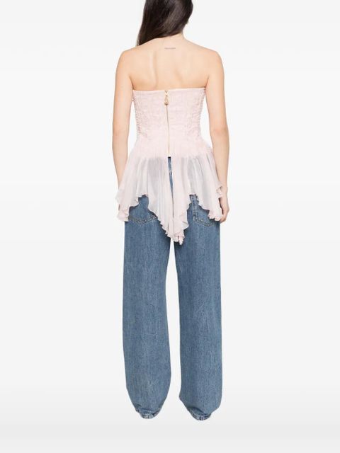 Aje Nisha ruffled bustier - Pink