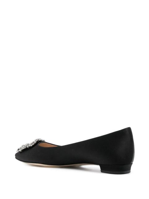 Manolo Blahnik Hangisi flat ballerina shoes - Black