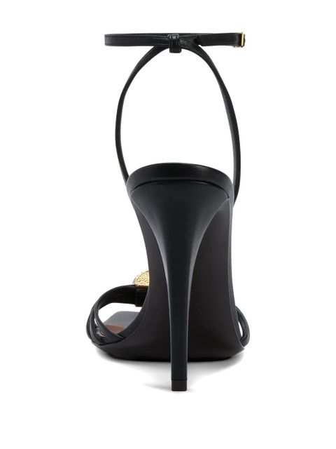 Giuseppe Zanotti Sunset Glow rhinestone brooch strappy leather sandals - Black