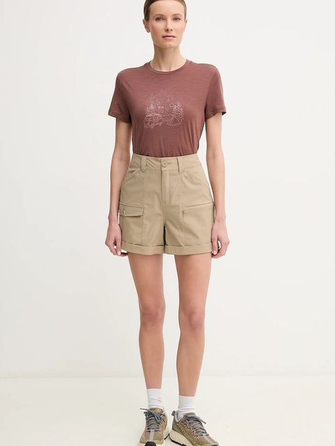 Helly Hansen szorty outdoorowe Maridalen kolor zielony gładkie high waist 62872 - zdjęcie produktu nr 2