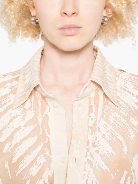 Diesel abstract-print long-sleeve blouse - Neutrals - zdjęcie produktu nr 2