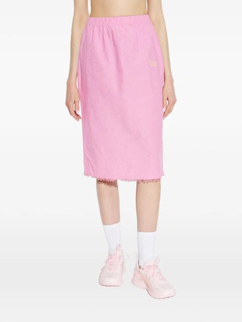 American Vintage lace trim midi skirt - Pink