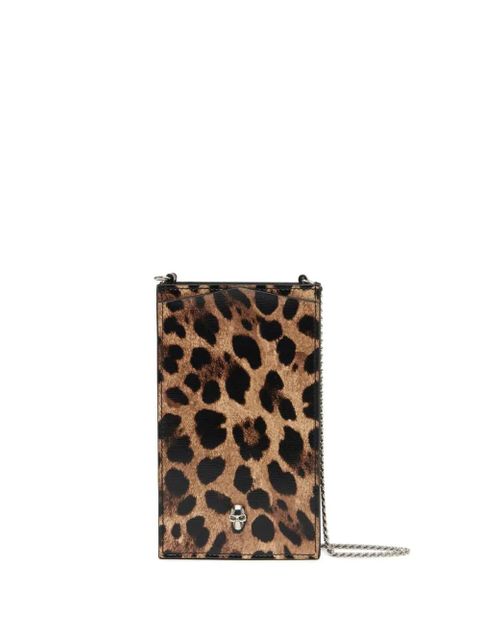 Alexander McQueen leopard-print phone case - Brown - zdjęcie produktu nr 1