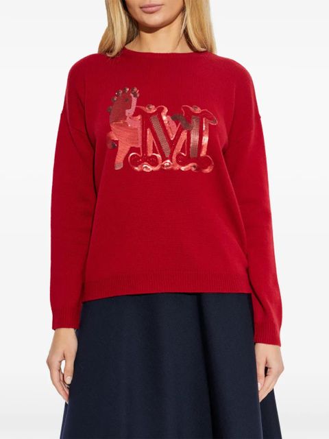 Max Mara sequin-embellished sweater - Red