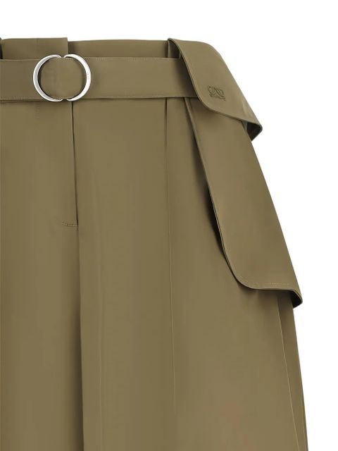 LOEWE belted pleated cargo-pants - Green