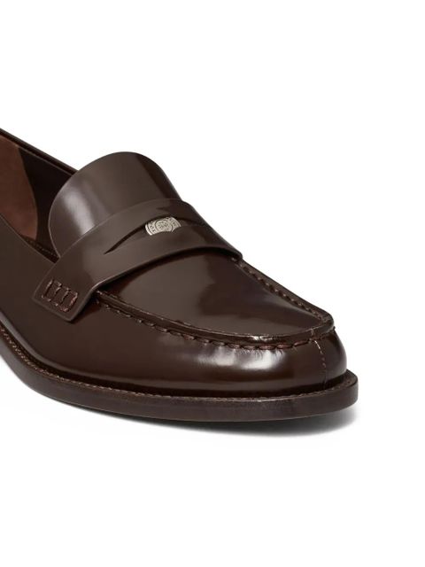 Tory Burch penny leather loafers - Brown