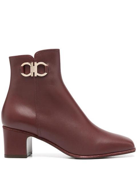 Ferragamo Gancini plaque ankle boots - Red - zdjęcie produktu nr 1