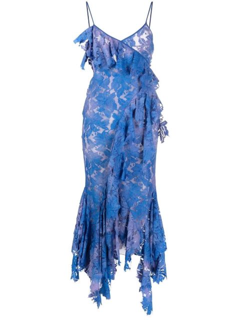 The Attico Thelma lace draped dress - Blue - zdjęcie produktu nr 1