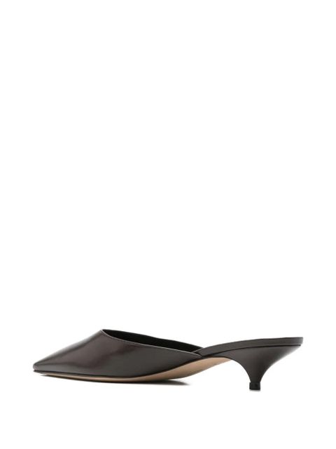 The Row pointed leather mules - Brown