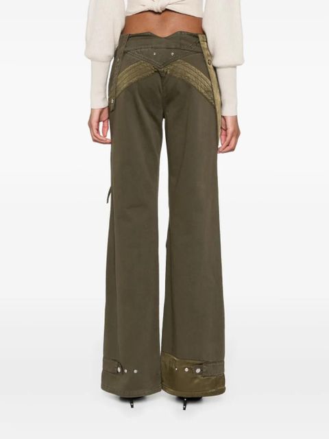 Blumarine satin-insert cargo trousers - Green