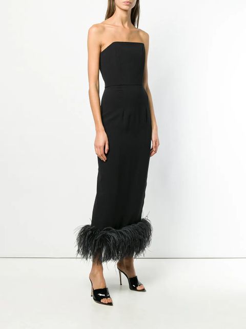 16Arlington feather embellished strapless dress - Black