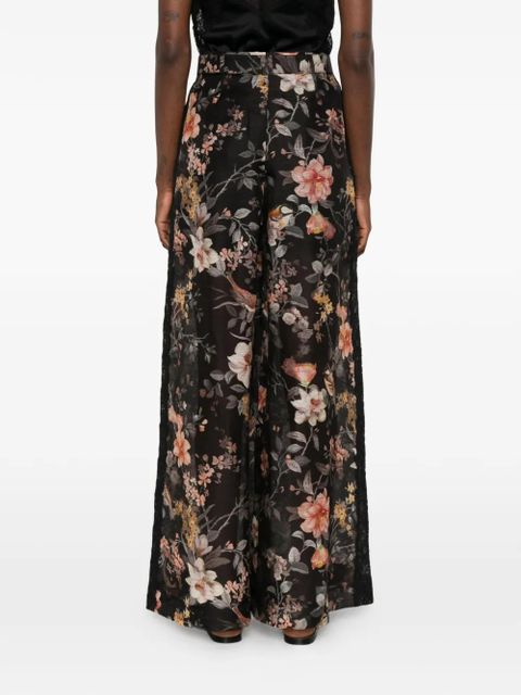 ZIMMERMANN Carousel floral-print palazzo pants - Black