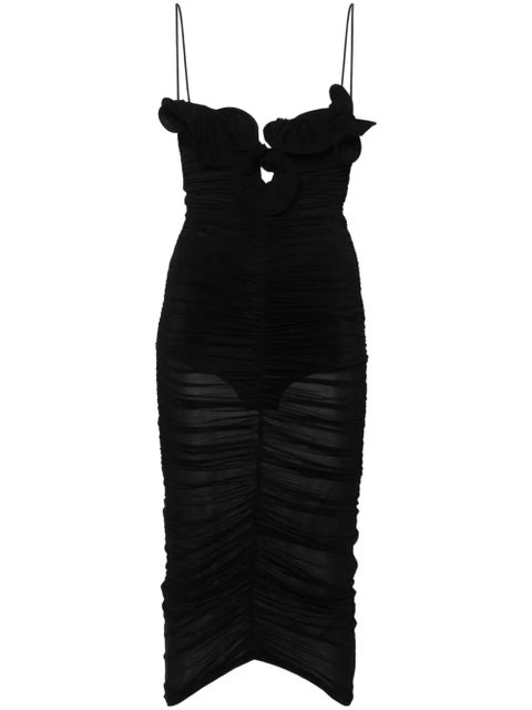 Magda Butrym floral-appliqué dress - Black