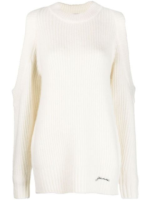 GANNI cold-shoulder jumper - White - zdjęcie produktu nr 1