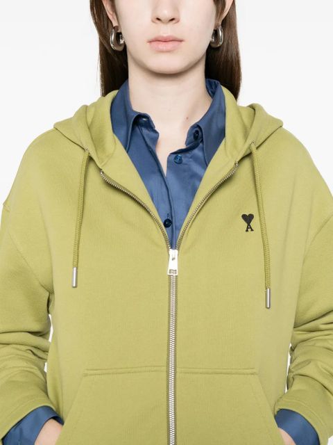 AMI Paris Ami De Coeur zip-up hoodie - Green