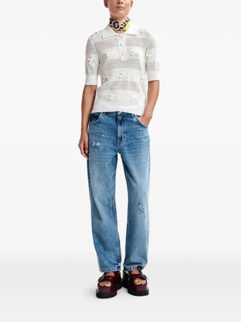 Essentiel Antwerp bow-embellishment polo top - White - zdjęcie produktu nr 2