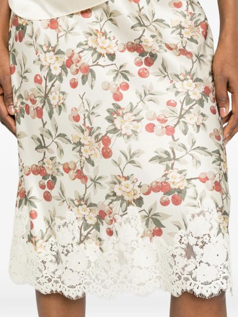 DÔEN Elowette lace-trim mini skirt - Neutrals