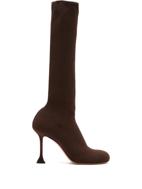 Amina Muaddi 95mm Veneda stiletto boots - Brown - zdjęcie produktu nr 1
