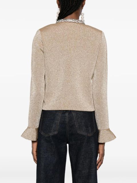 Self-Portrait crystal-embellished jacket - Gold