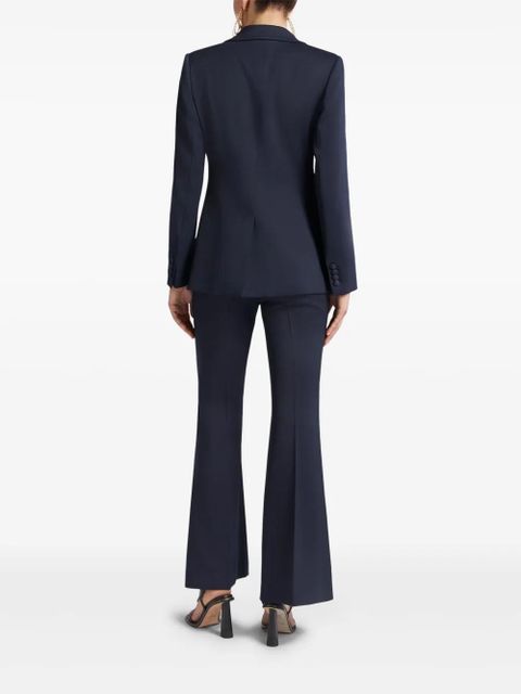 ETRO floral-embroidered wool blazer - Blue