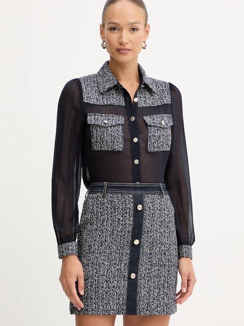 Morgan koszula damska kolor granatowy regular z kołnierzykiem klasycznym COSCAR - zdjęcie produktu nr 1