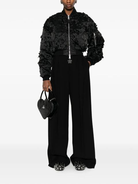 Cecilie Bahnsen Alpha laser cut flower bomber jacket - Black - zdjęcie produktu nr 2