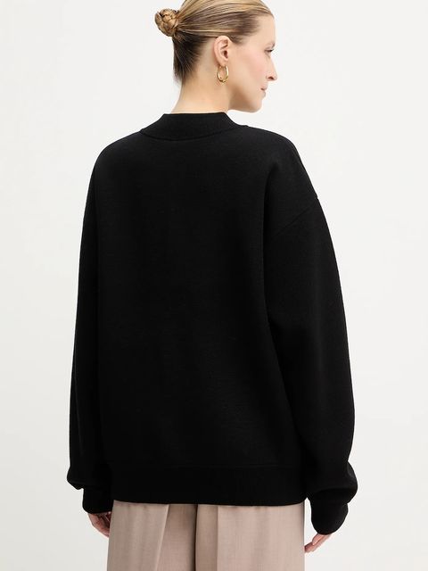 BOSS kardigan wełniany damski kolor czarny 50543544