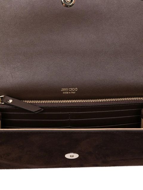Jimmy Choo envelope suede clutch bag - Brown