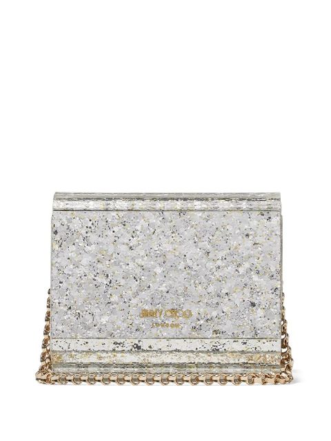Jimmy Choo mini Candy glitter clutch bag - Grey