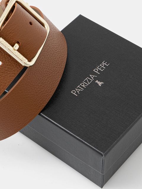 Patrizia Pepe pasek skórzany damski kolor brązowy CW6409 L001