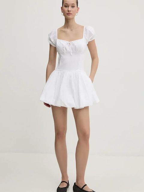 Hollister Co. sukienka bawełniana kolor biały mini rozkloszowana KI359-5085 - zdjęcie produktu nr 2