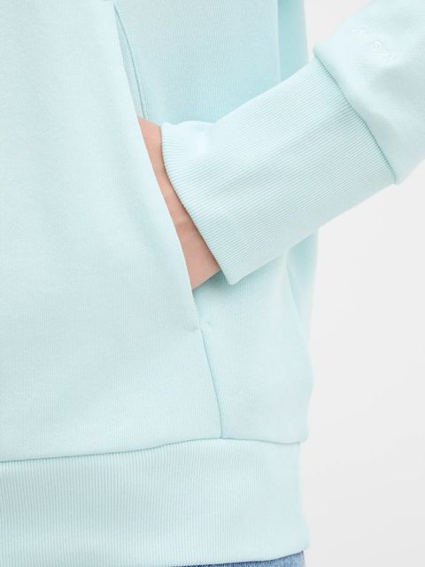 adidas bluza bawełniana All Szn French Terry damska kolor turkusowy z kapturem gładka JV7347