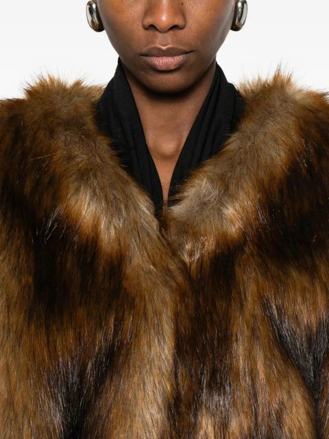 Alexander Wang cropped faux fur jacket - Brown