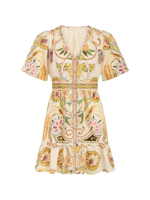 Marie Oliver Gwyneth V-neck floral print dress - Neutrals - zdjęcie produktu nr 1