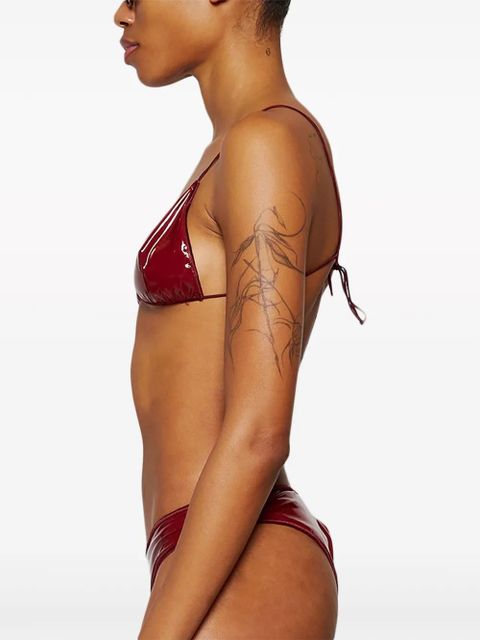 Oséree Microkini patent finish bikini set - Red