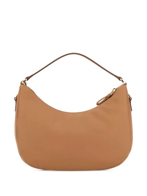 Prada logo-patch leather shoulder bag - Brown - zdjęcie produktu nr 2