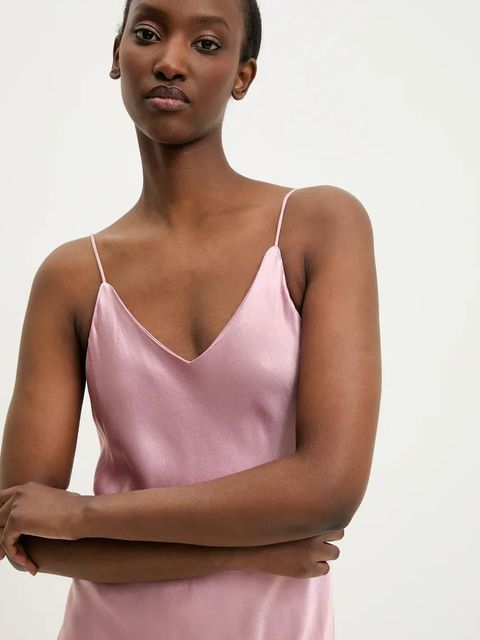 Answear.LAB sukienka kolor różowy maxi dopasowana - zdjęcie produktu nr 2