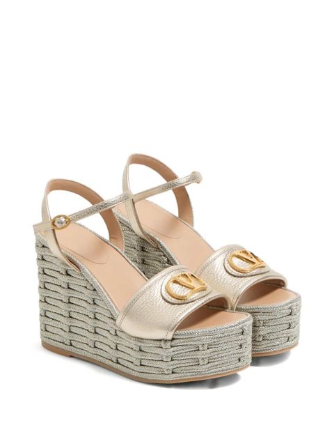 Valentino Garavani VLogo Signature wedge sandals - Neutrals