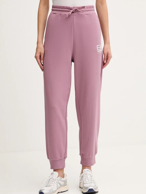 EA7 Emporio Armani spodnie dresowe kolor różowy z nadrukiem AF12473.7W000418 - zdjęcie produktu nr 1