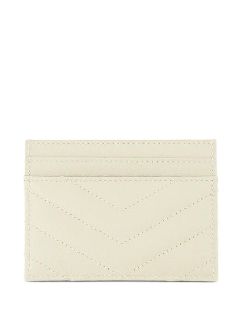 Saint Laurent Cassandre card holder - Neutrals