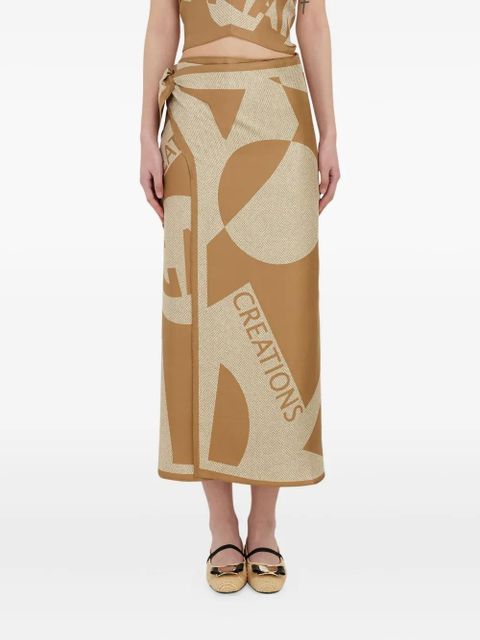 Ferragamo printed wrap beach cover-up - Neutrals