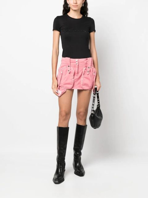 Blumarine logo-embellishment cotton T-shirt - Black - zdjęcie produktu nr 2