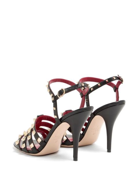 Valentino Garavani Rockstud kidskin sandals 100mm - Black