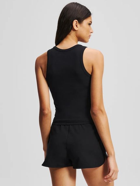 Karl Lagerfeld szorty HOTEL KARL damskie kolor czarny z aplikacją medium waist A3W44007 - zdjęcie produktu nr 2